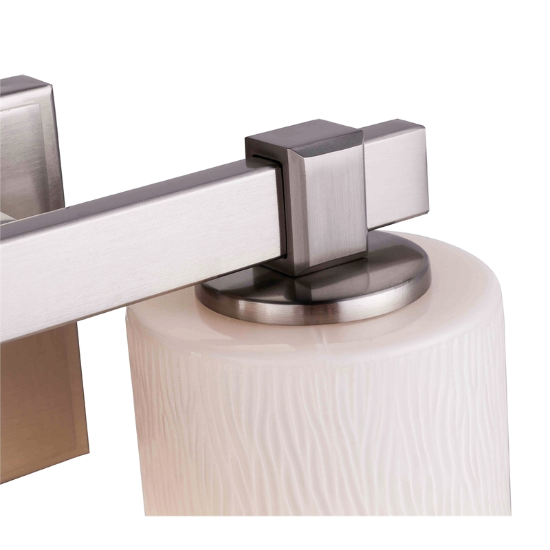 Woodbridge Lighting Salina 2-Light Steel and Glass Bath Light in Satin Nickel