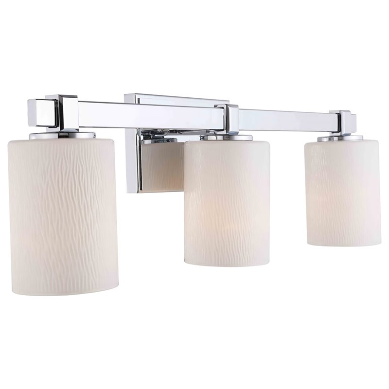 Woodbridge Lighting Salina 3-Light Steel and Glass Bath Light in Chrome