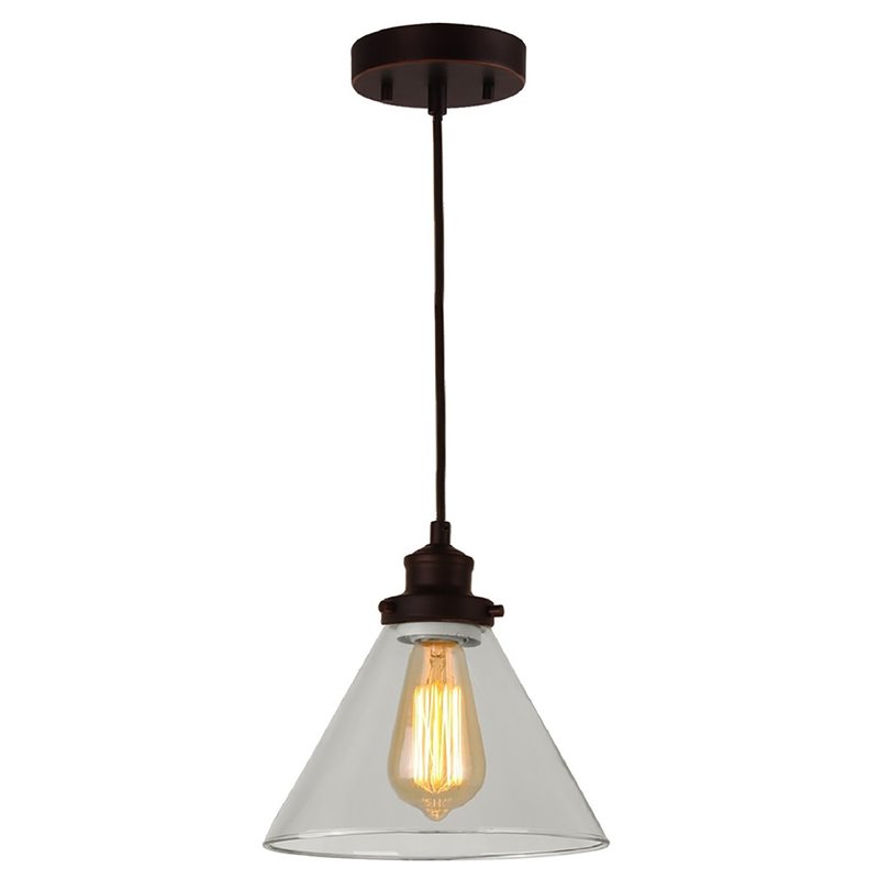 Woodbridge Lighting Taylor 1 Light Steel and Glass Pendant in Metallic Bronze