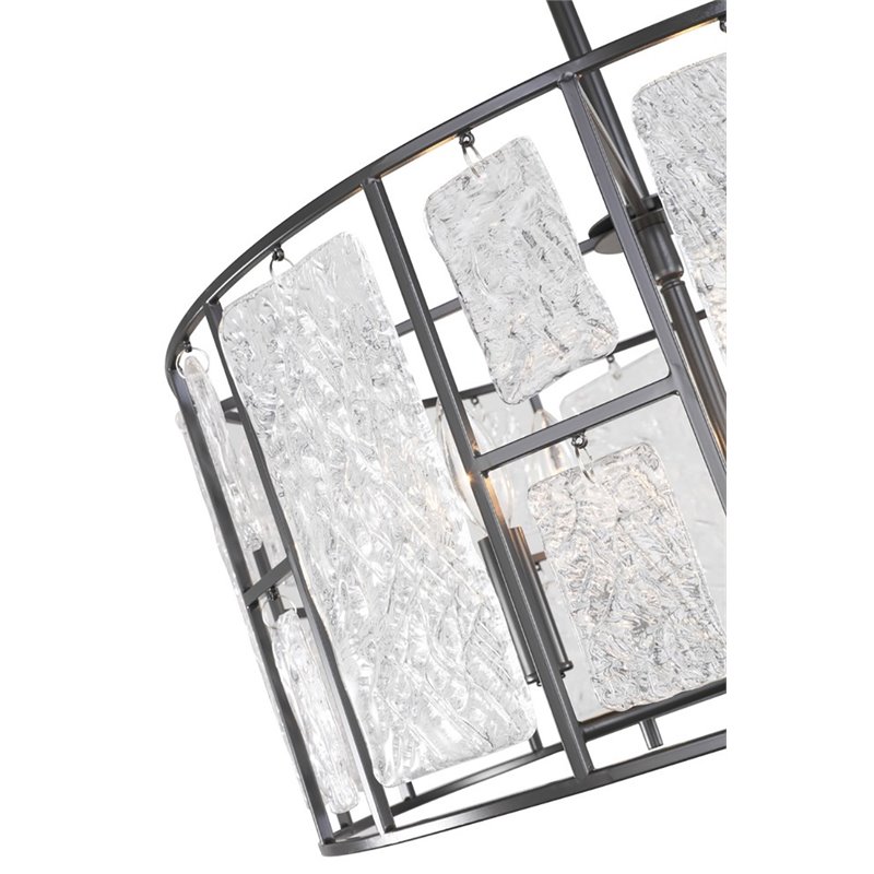 Woodbridge Lighting Jasmine 5-Light Steel and Glass Dining Pendant in Bronze