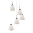 Woodbridge Lighting Hampton Ridge Cluster Pendant in Satin Nickel/Opal Glass