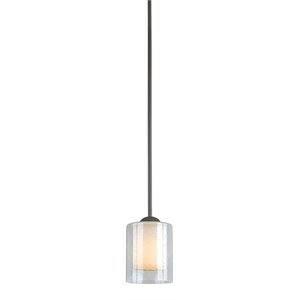 Woodbridge Lighting Cosmo 1 Light Steel and Glass Mini Pendant in Bronze