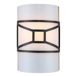 Woodbridge Lighting Regan 1 Light Steel/Glass Wall Mount in Bronze