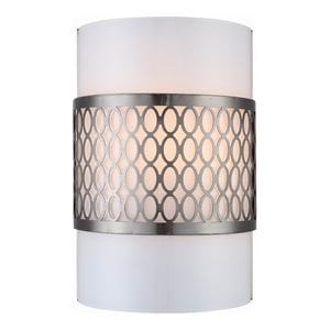 Woodbridge Lighting Spencer 1 Light Steel/Glass Wall Mount in Satin Nickel