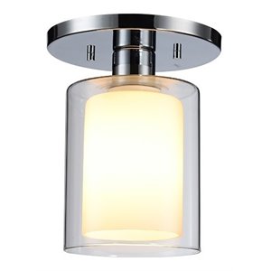 Woodbridge Lighting Alaina 1 Light Semi-Flush in Chrome/Opal Glass