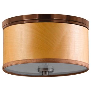 Woodbridge Lighting Hudson 3-light Metal Flush Mount in Satin Nickel/Brulee