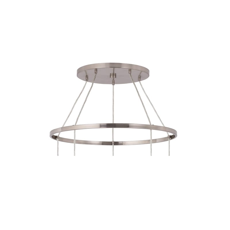 Woodbridge Lighting Hampton Ridge 5-light Glass Pendant Chandelier in Nickel