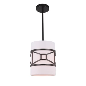 Woodbridge Lighting Regan 1-light Steel & Glass Mini Pendant in Bronze