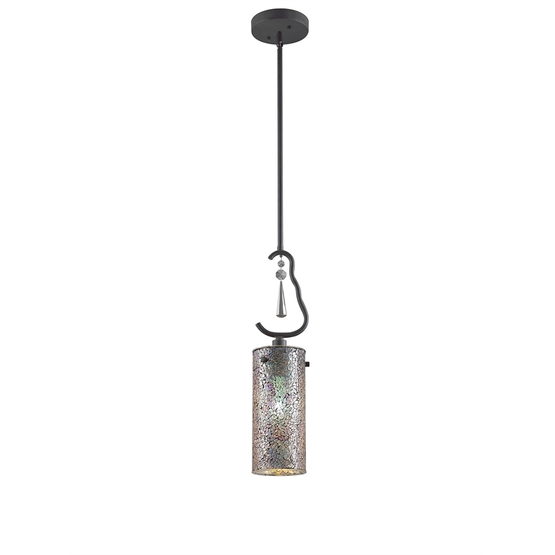 Woodbridge Lighting Haley 1-light Glass Mini Pendant in Iridescent/Multi-Color