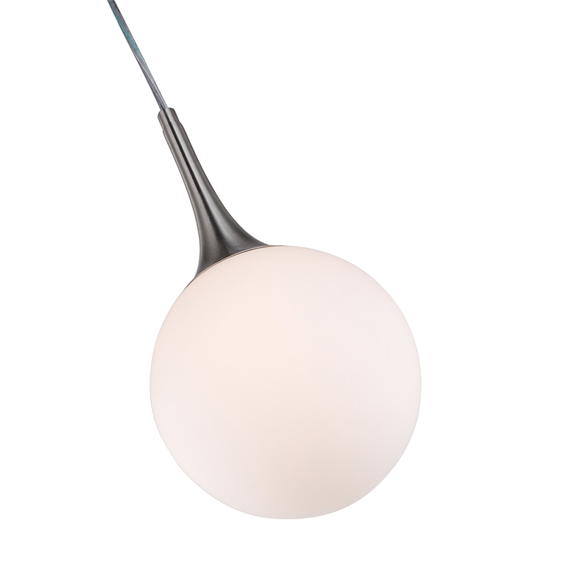 Woodbridge Lighting Alicia 1-light Steel & Glass Mini Pendant in Nickel/Opal