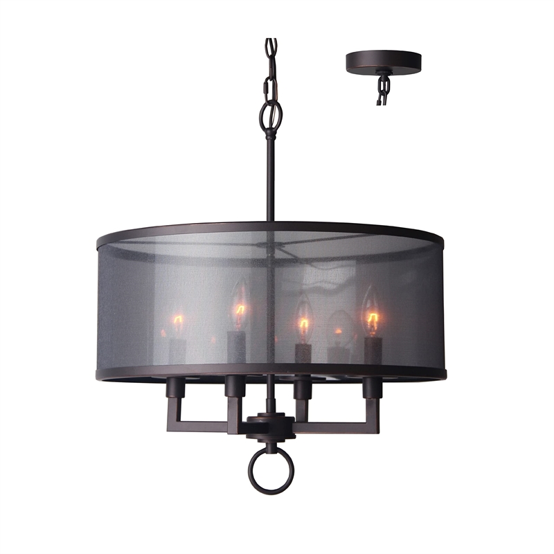 Woodbridge Lighting Jamison 4-light Steel Metal Pendant Chandelier in Bronze