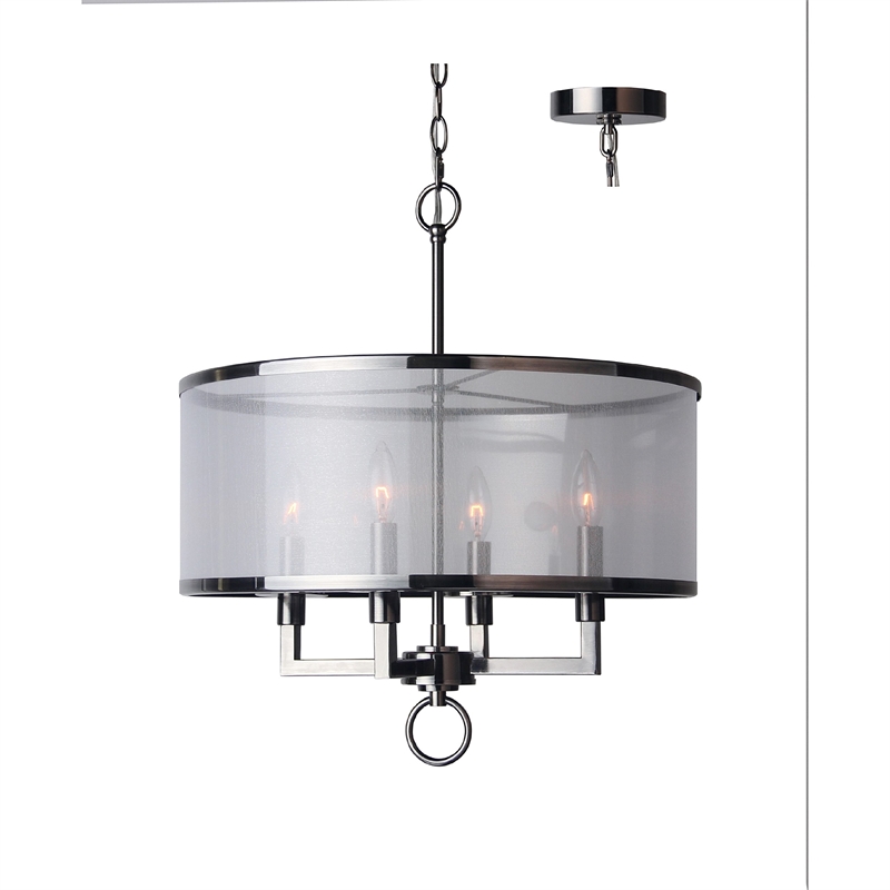 Woodbridge Lighting Jamison 4-light Steel Metal Pendant Chandelier in Bronze