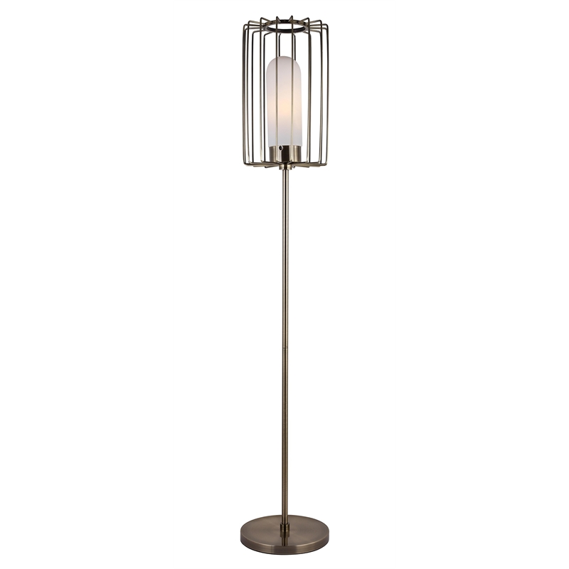 Woodbridge Lighting Tanner 1-light Embedded LED Glass Floor Lamp in Brass