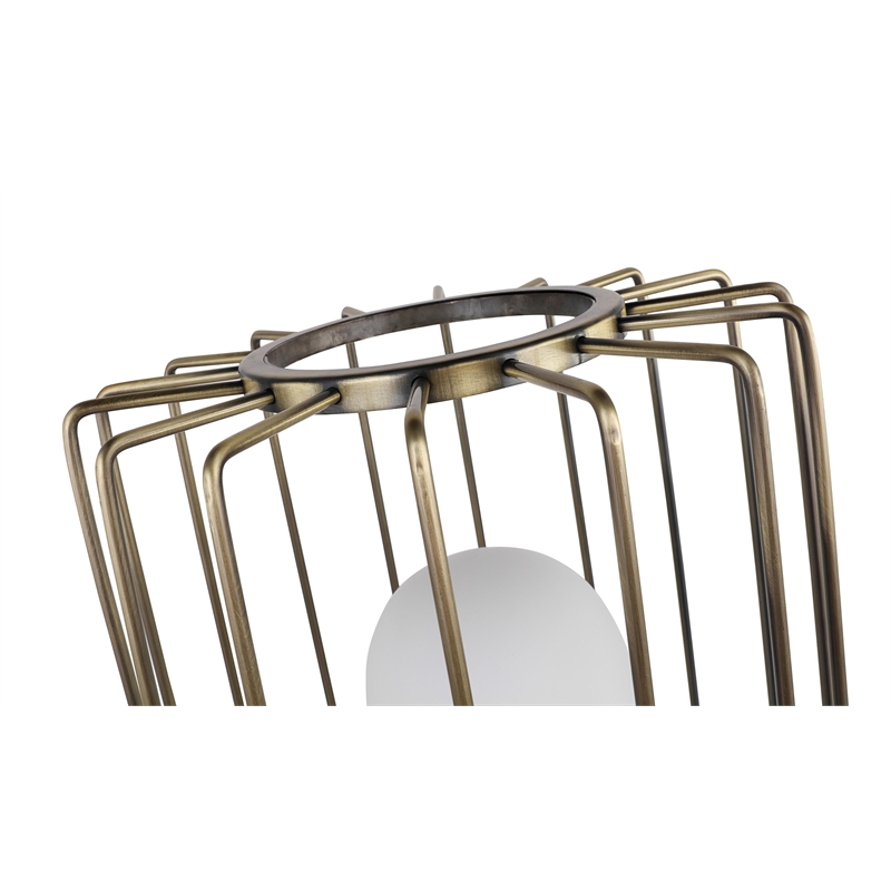 Woodbridge Lighting Tanner 1-light Embedded LED Glass Floor Lamp in Brass