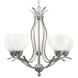 Woodbridge Lighting Hampton Ridge 5-light Steel & Glass Chandelier in Nickel