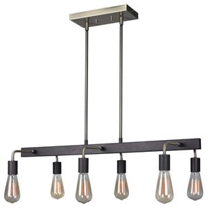 Woodbridge Lighting Ethan 6-light Metal Linear Pendant in Bronze/Brushed Brass