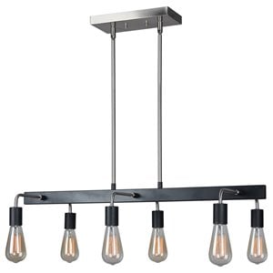 Woodbridge Lighting Ethan 6-light Metal Linear Pendant in Black/Satin Nickel