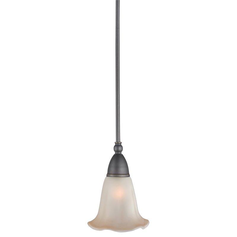 Woodbridge Lighting Kingston 1-light Glass Mini Pendant in Metallic Bronze