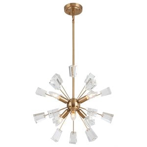 Woodbridge Lighting Stardust 6-light Steel & Glass Sputnik Chandelier in Brass