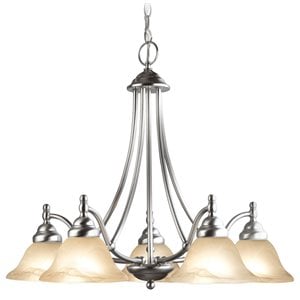 Woodbridge Lighting Anson 5-light Steel & Glass Chandelier in Satin Nickel