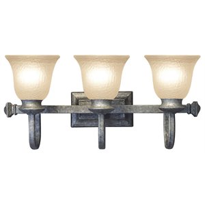 Woodbridge Lighting Dresden 3-light Steel Metal Bathroom Light in Gray Stone