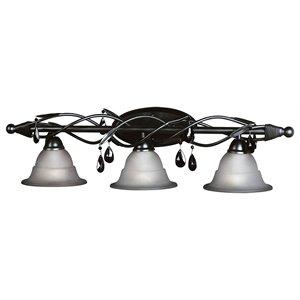 Woodbridge Lighting Avigneau 3-light Steel Metal Bathroom Light in Black