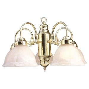 Woodbridge Lighting Basic 24&quot 5-light Steel & Glass Chandelier in Polish Brass
