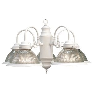 Woodbridge Lighting Basic 24&quot 5-light Steel & Glass Chandelier in White/Clear