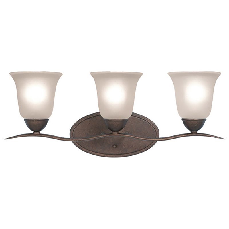Woodbridge Lighting Beaconsfield 3-light Glass Bathroom Light in Marbled Bronze