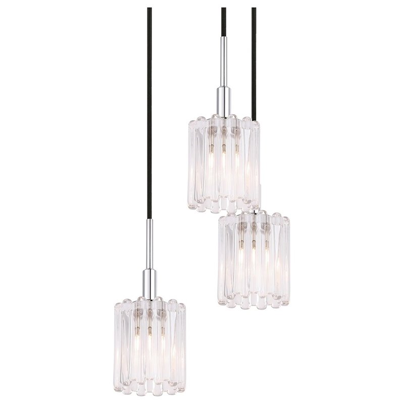 Woodbridge Lighting Candice 5-light Glass Cluster Pendant in Nickel