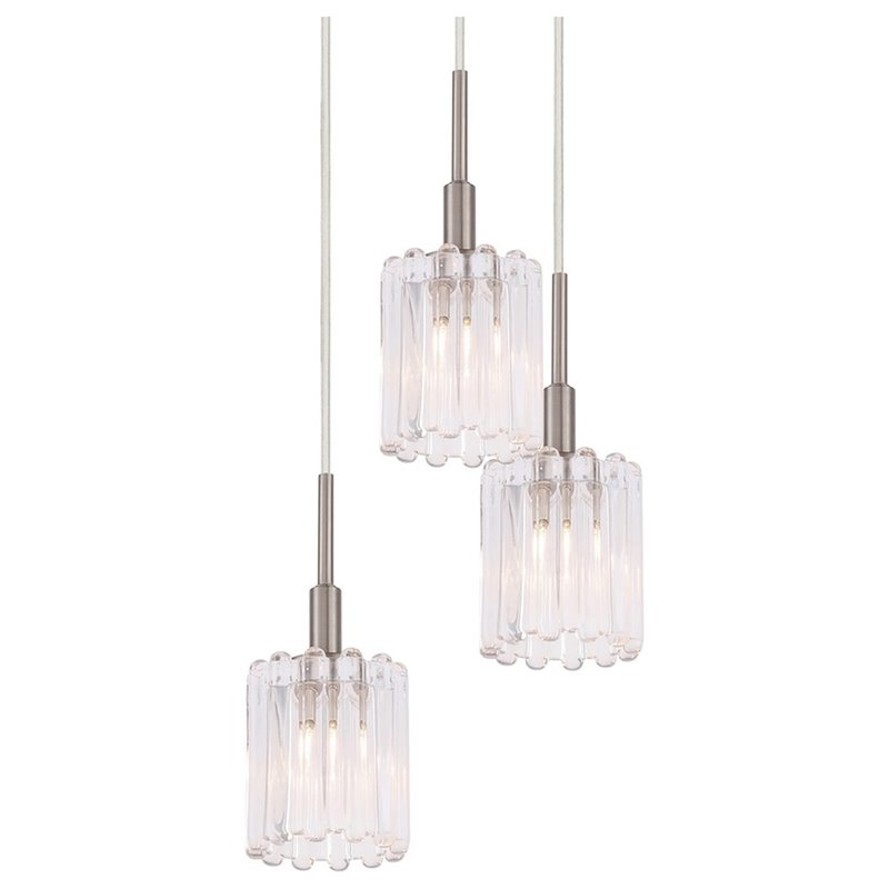 Woodbridge Lighting Candice 5-light Glass Cluster Pendant in Nickel