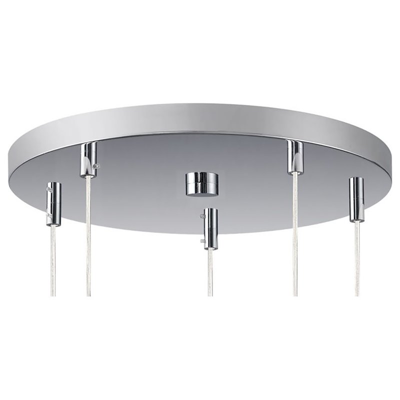 Woodbridge Lighting Candice 5-light Glass Cluster Pendant in Nickel