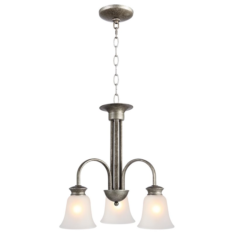 Woodbridge Lighting Dresden 3-light Steel Metal Chandelier in Gray Stone