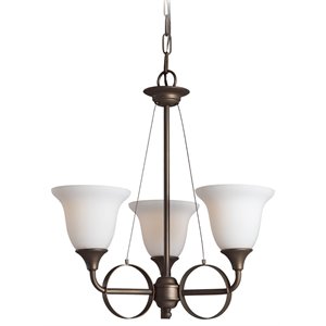 Woodbridge Lighting Fall River 3-Light Metal Chandelier in Bronze