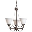 Woodbridge Lighting Fall River 3-Light Metal Chandelier in Bronze