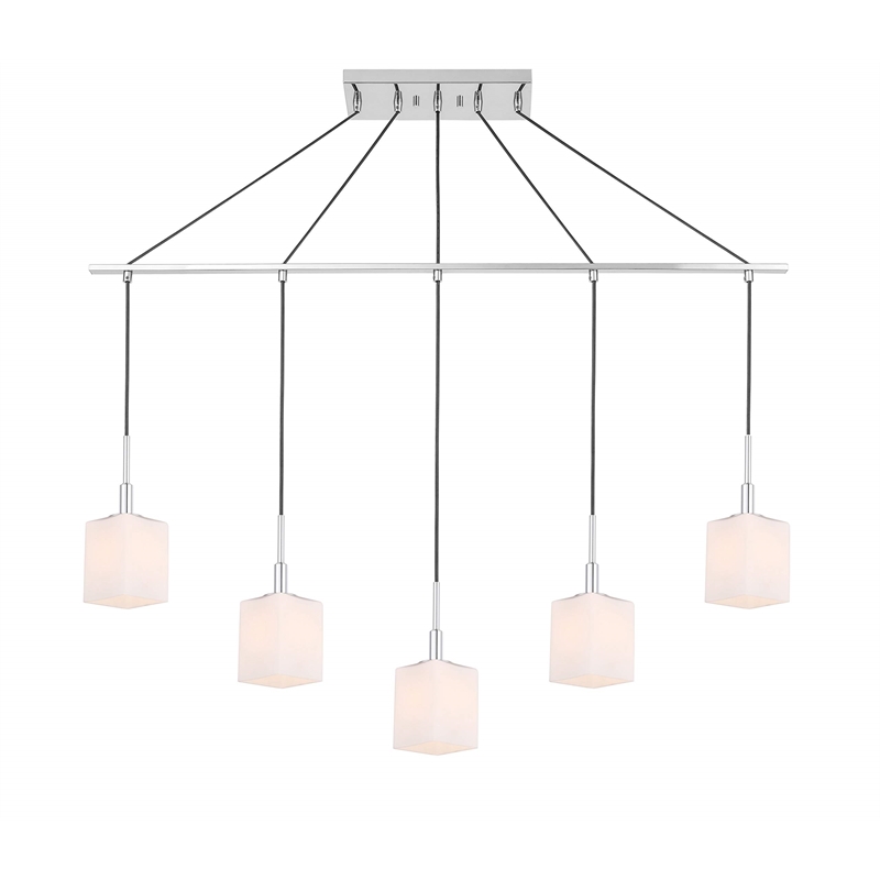 Woodbridge Lighting Langston Transitional Metal Linear Pendant in Chrome