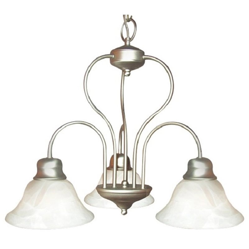 Woodbridge Lighting Basic 3-Light Metal Chandelier in Satin Nickel