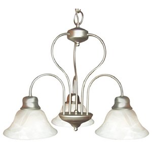 Woodbridge Lighting Basic 3-Light Metal Chandelier in Satin Nickel