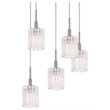 Woodbridge Lighting Candice 5-Light Transitional Glass Cluster Pendant in Nickel