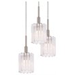 Woodbridge Lighting Candice 5-Light Transitional Glass Cluster Pendant in Nickel