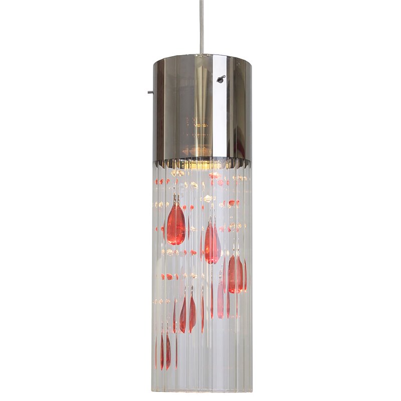 Woodbridge Lighting Gem Metal LED Mini Pendant with Strings in Rudy Red