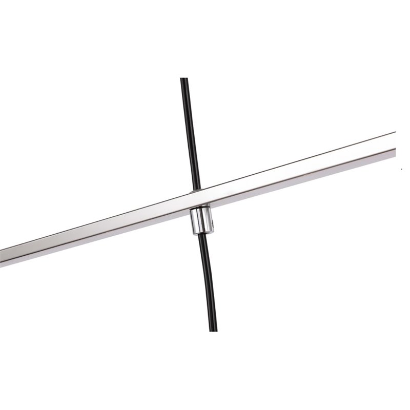Woodbridge Lighting Candice Frosted Square Metal Linear Pendant in Chrome