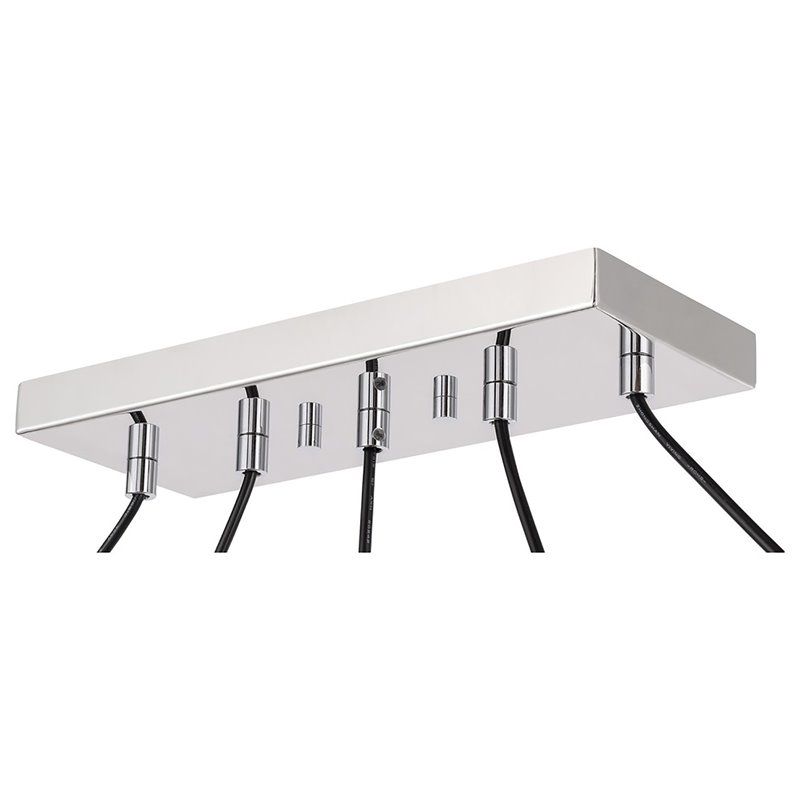 Woodbridge Lighting Candice Frosted Square Metal Linear Pendant in Chrome