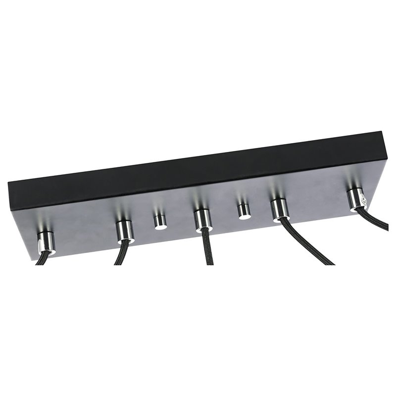 Woodbridge Lighting Candice Frosted Square Metal Linear Pendant in Chrome/Bronze