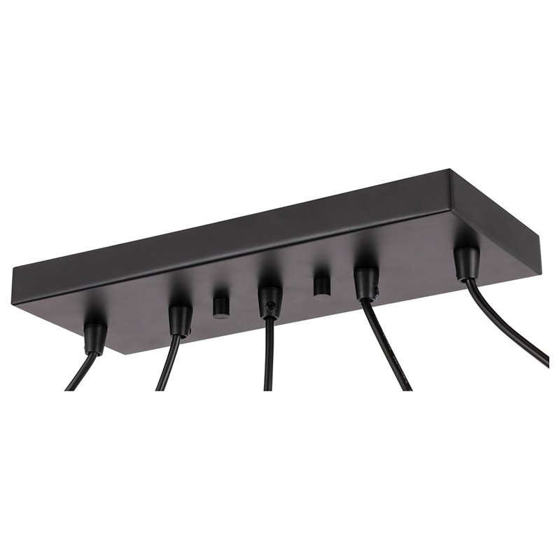 Woodbridge Lighting Candice Frosted Square Metal Linear Pendant in Chrome/Bronze