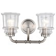 Woodbridge Lighting Elliot 2-Light Metal Bath in Antique Nickel