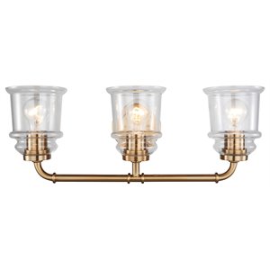Woodbridge Lighting Elliot 19553 3-Light Transitional Metal Bath in Brass