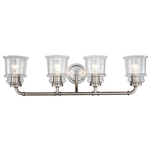 Woodbridge Lighting Elliot 19554 4-Light Metal Bath in Antique Nickel