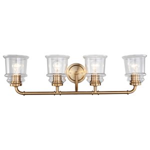 Woodbridge Lighting Elliot 19554 4-Light Transitional Metal Bath in Brass