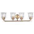 Woodbridge Lighting Elliot 19554 4-Light Transitional Metal Bath in Brass